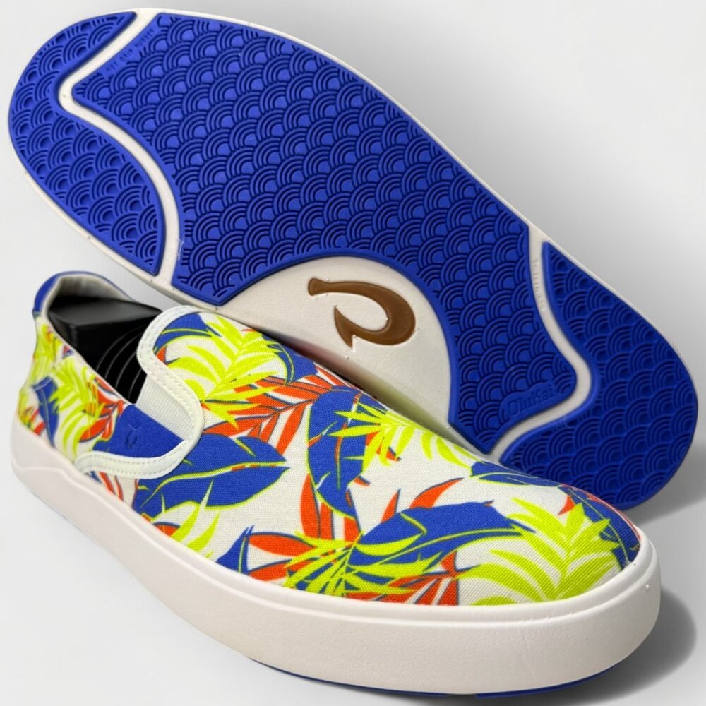 OluKai Lae‘ahi Pa‘i Men’s Slip-On Shoes Size 9.0 Off-White/Aloha10444-18HA - Picture 8 of 11